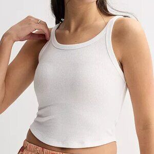 Juniors' SO Scoop Neck Drapey Ribbed Tank Top, Girl's, Size: XS, Modern White
